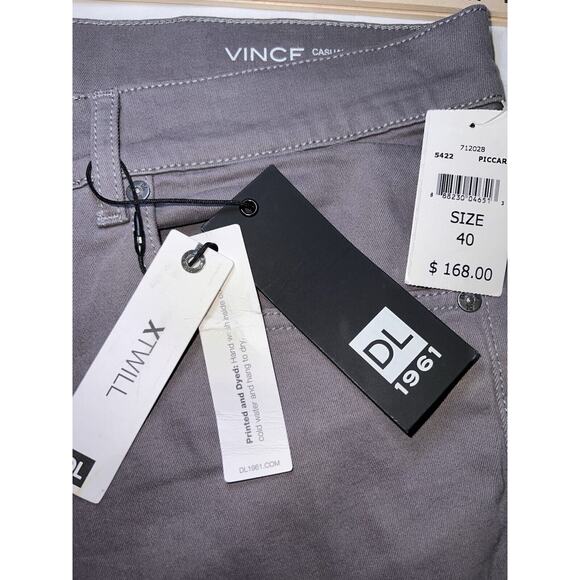 DL1961 Vince Jeans Men Size 40x34 Casual Straight Piccard Gray XTWILL Casual NWT - Picture 8 of 16